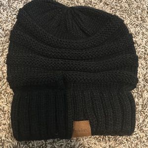 Black beanie hat